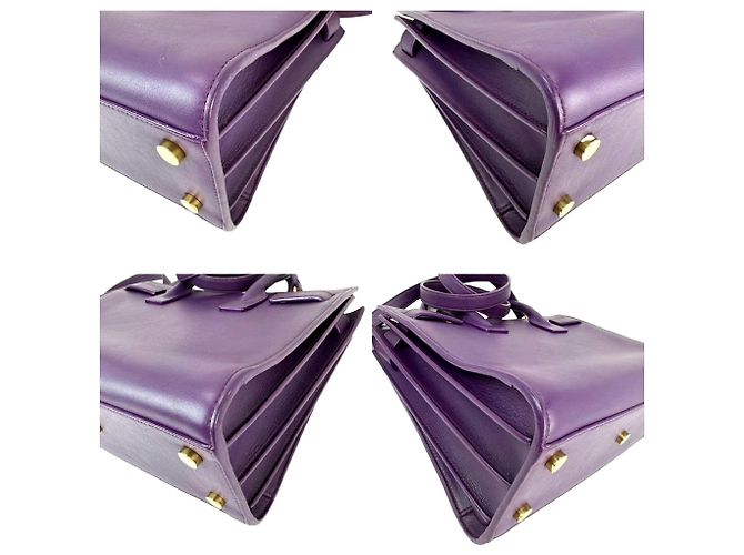 Borsa a Spalla in Pelle Viola Sac De Jour di Saint Laurent Porpora - vista 9
