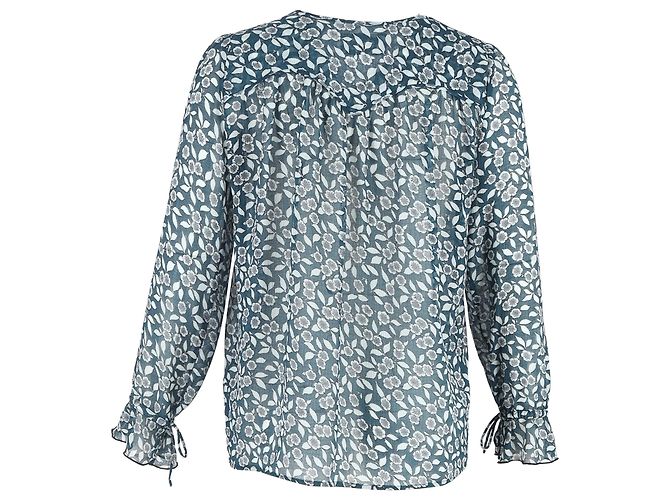 Bedruckte Bluse Beatrix aus blauer Polyester von Ba&sh Mehrfarben - Ansicht 3