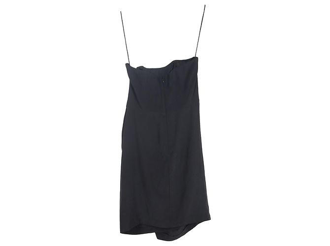 Vestido mini sin mangas con volantes en seda negra de Temperley London Negro - vista 2