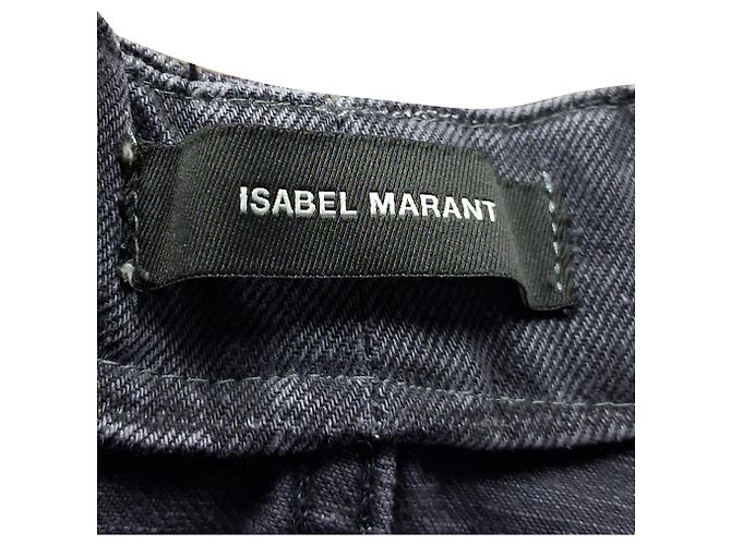 Shorts de denim de cintura alta Esquia de Isabel Marant en denim gris - vista 3