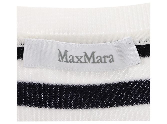 Canotta a Righe Max Mara in Cotone Nero e Bianco Stampa python - vista 4