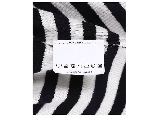 Canotta a Righe Max Mara in Cotone Nero e Bianco Stampa python - vista 5
