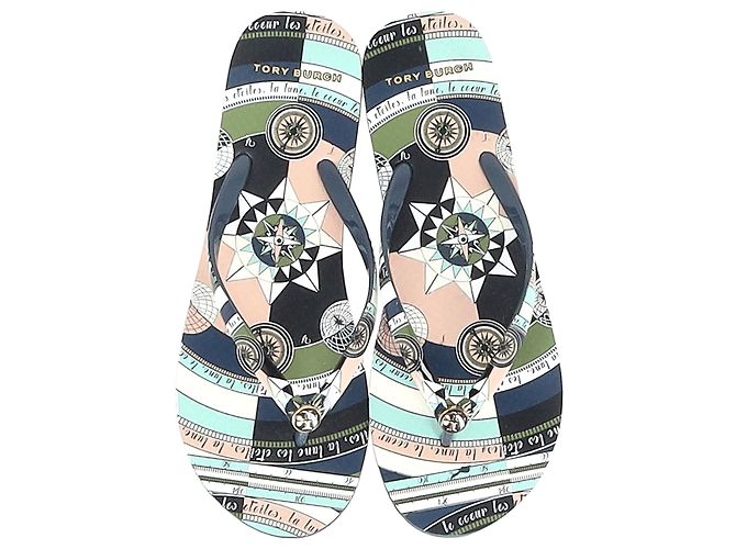 Tory Burch Printed Flip Flops in Multicolor Rubber - view 2