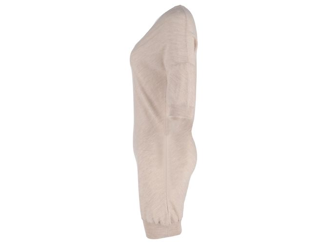 Chloé V-neck Mini Dress in Beige Linen - view 2