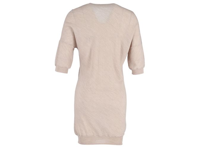 Chloé V-neck Mini Dress in Beige Linen - view 3