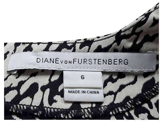 Vestido mini sheath Snake Wave en algodón blanco de Diane von Furstenberg - vista 3