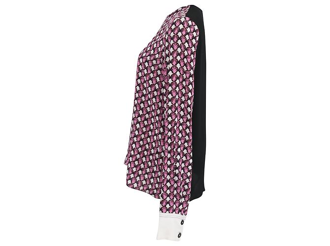 Blusa a maniche lunghe in seta multicolore con stampa Marni - vista 2
