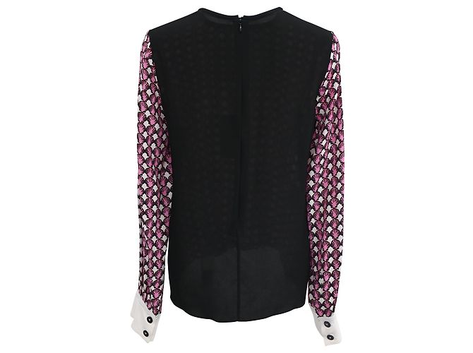 Blusa a maniche lunghe in seta multicolore con stampa Marni - vista 3