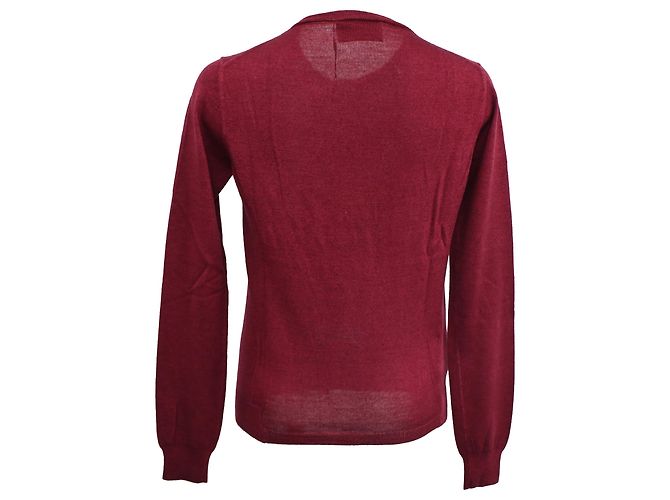 Cardigan Bottonato Prada in Cashmere Rosso Bordò - vista 3