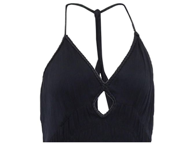 Ba&Sh Cha Cutout Maxikleid aus schwarzem Cupro - Ansicht 2