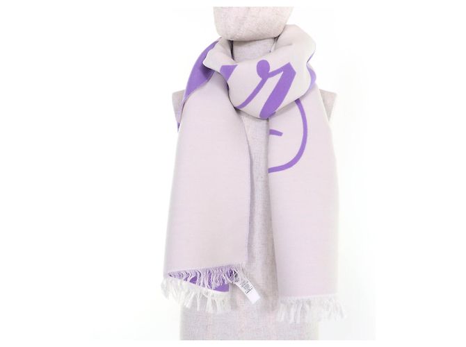 Burberry Wool Scarf Purple - view 5