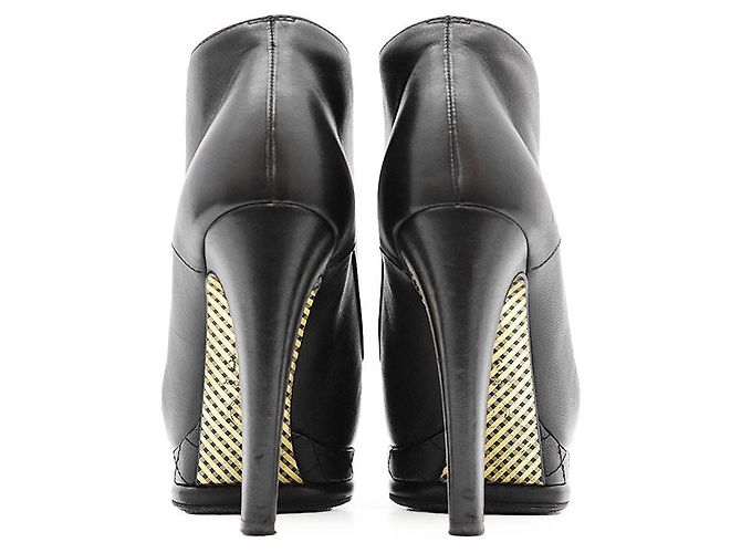 Chanel Leder Stiefel mit hohen Absätzen Schwarz - Ansicht 7