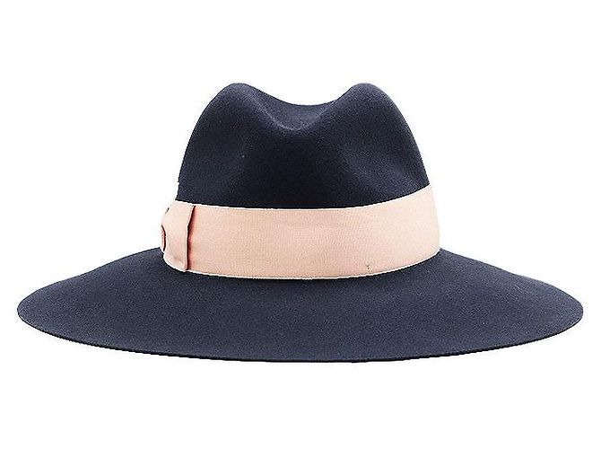 Autre Marque Cappello Fedora in Feltro di Coniglio Borsalino Blu - vista 4
