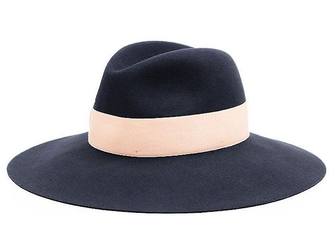 Autre Marque Cappello Fedora in Feltro di Coniglio Borsalino Blu - vista 5