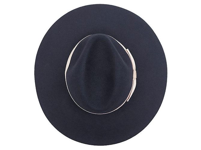 Autre Marque Cappello Fedora in Feltro di Coniglio Borsalino Blu - vista 6