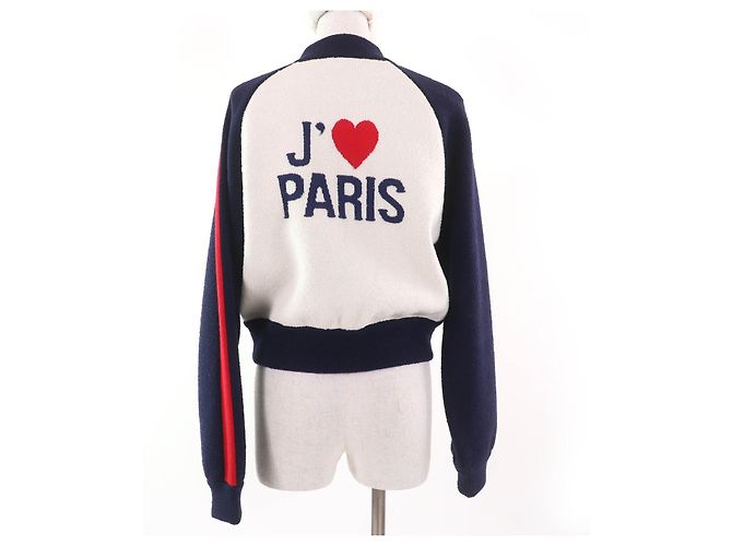 Christian Dior JA DIOR PARIS Cropped Bomber Jacket Blue - view 3