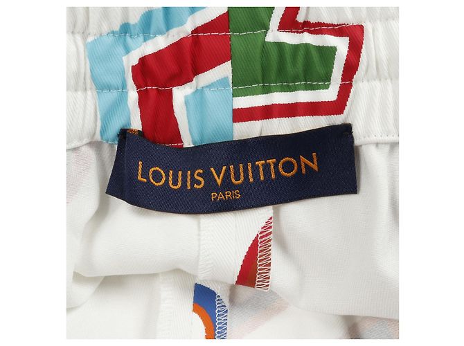 Bermuda de algodão com logo gráfico LOUIS VUITTON × NBA Branco Multicor - vista 3