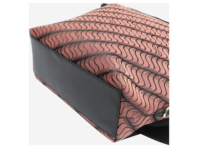 Smythson Sac à dos en toile rose et noir - vue 4