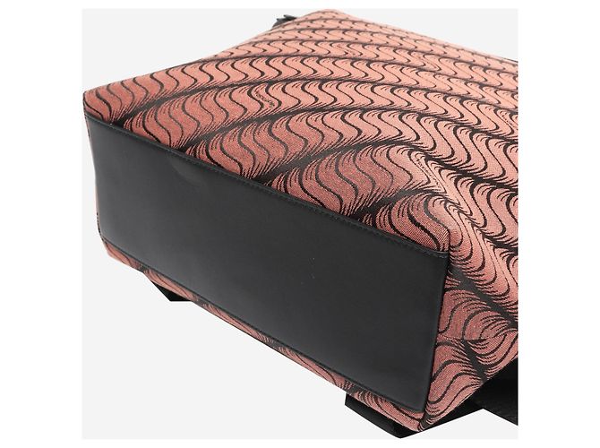 Smythson Sac à dos en toile rose et noir - vue 5
