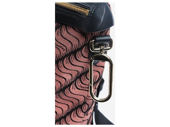 Smythson Sac à dos en toile rose et noir - vue 6