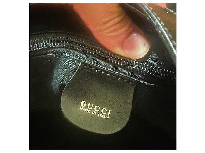 Borsa a spalla Gucci Tom Ford 95 AW Archive in tela e pelle nera - vista 14