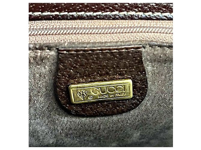 Borsa a tracolla Gucci in suede e pelle marrone - vista 12