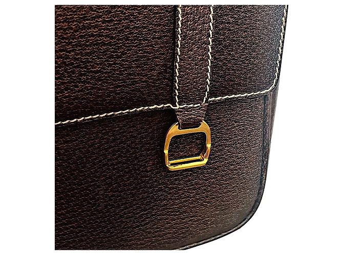 Borsa a tracolla Gucci in suede e pelle marrone - vista 4