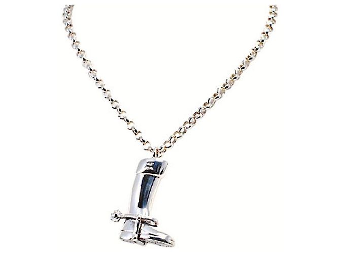 Collana Gucci Tom Ford Pendente Stivale da Equitazione Argento - vista 2