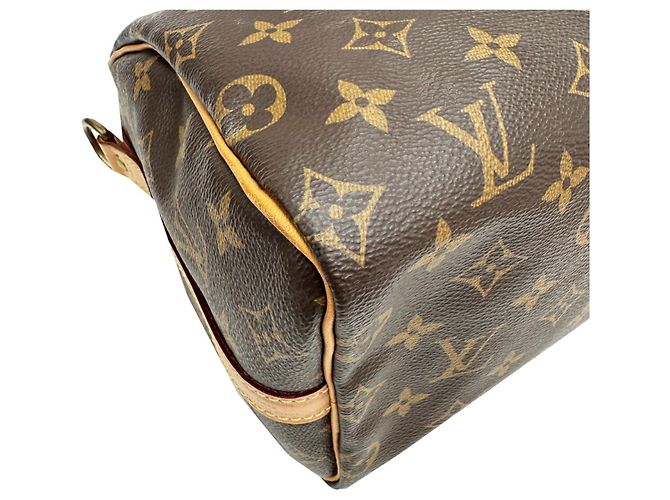 Sac à main Louis Vuitton Speedy Bandoulière 25 Marron - vue 8