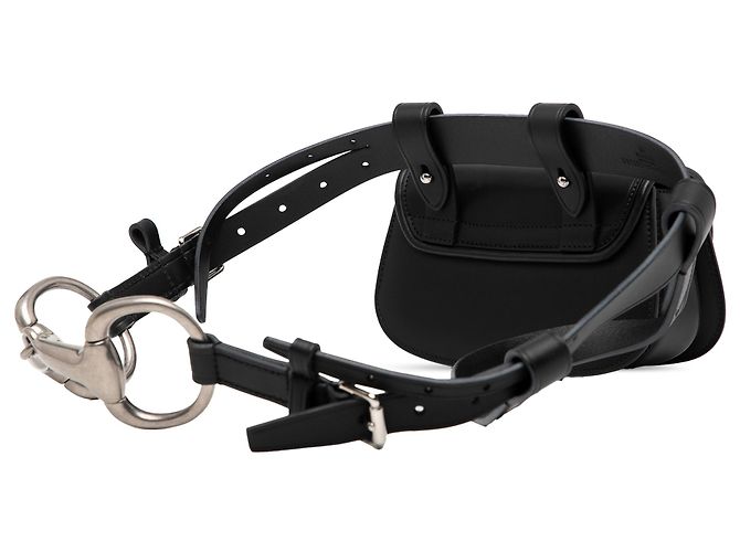 Belt bag in pelle nera mini Bamboo 1947 di Gucci Nero - vista 2