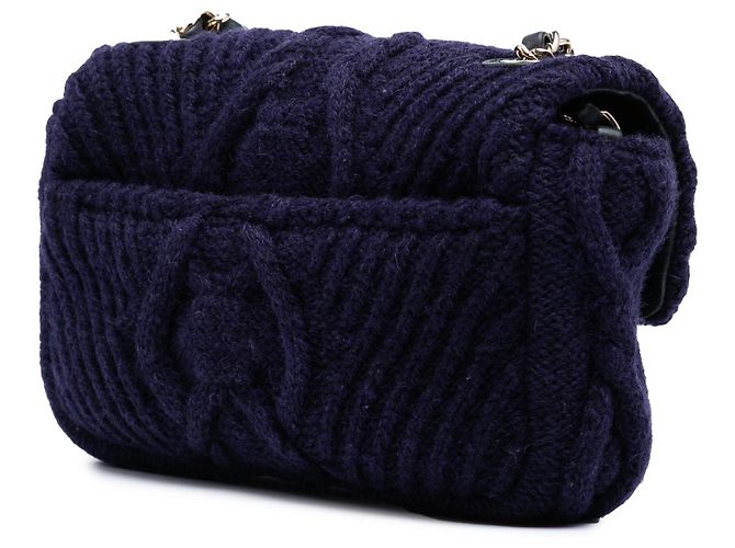 Chanel Blau Klein Paris Hamburg Kabelstrick Klappe Marineblau - Ansicht 2