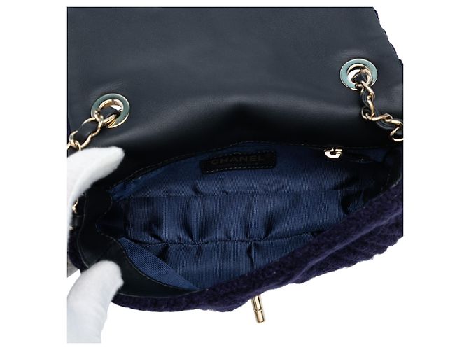 Chanel Blau Klein Paris Hamburg Kabelstrick Klappe Marineblau - Ansicht 4