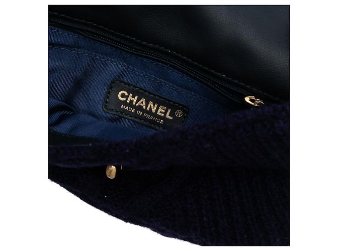 Chanel Blau Klein Paris Hamburg Kabelstrick Klappe Marineblau - Ansicht 5