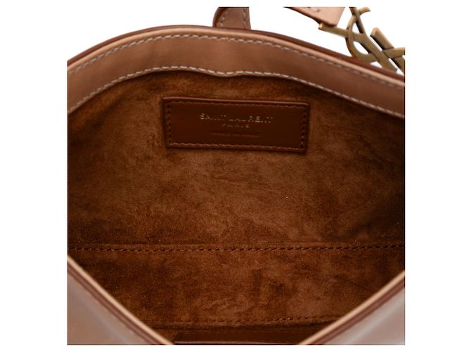 Saint Laurent Hobo Le 5 a 7 in pelle di vitello liscia marrone Marrone chiaro - vista 4