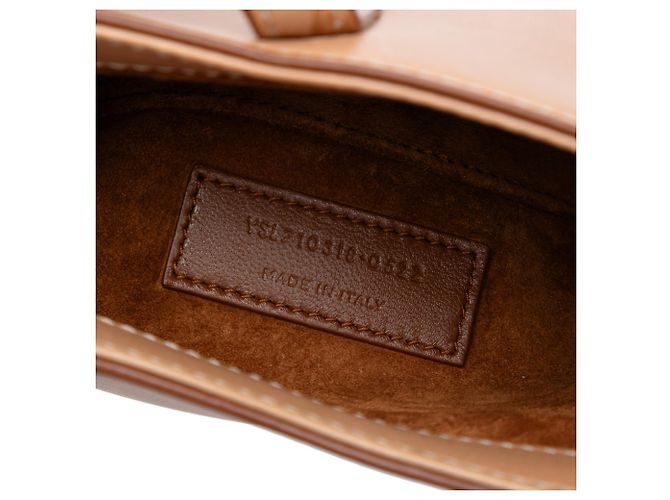 Saint Laurent Hobo Le 5 a 7 in pelle di vitello liscia marrone Marrone chiaro - vista 5
