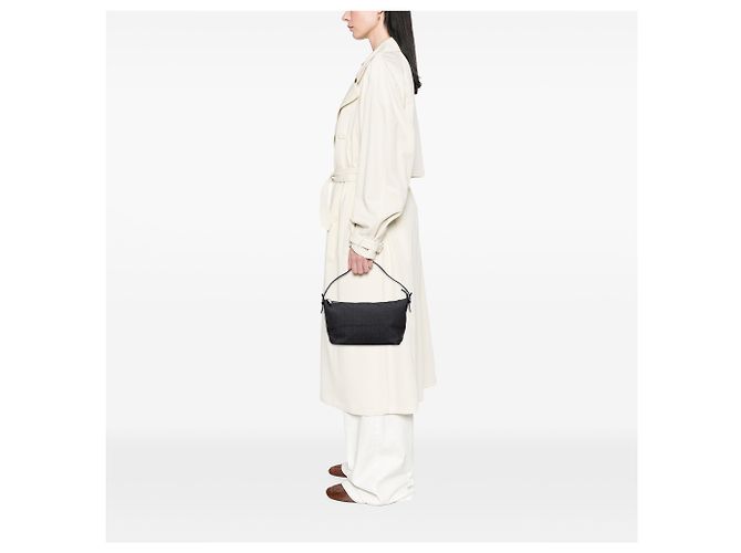 Céline Celine Schwarze C Macadam Canvas Schultertasche - Ansicht 11