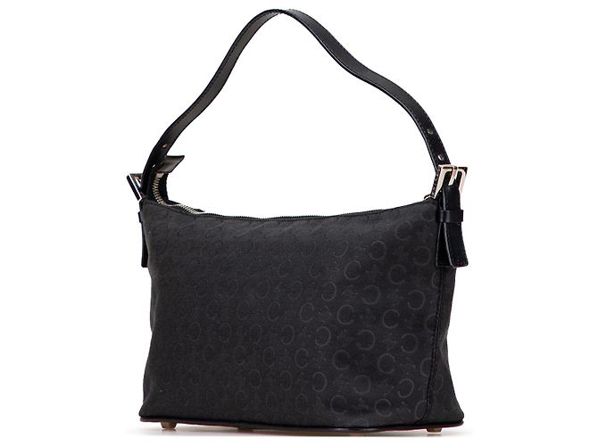 Céline Celine Schwarze C Macadam Canvas Schultertasche - Ansicht 2
