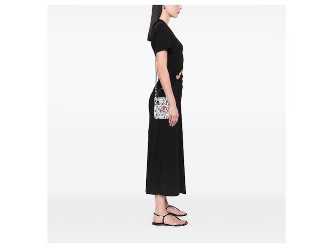 Balenciaga Mini Supporto per Telefono Bonjour Paris in Pelle Bianca Bianco - vista 9