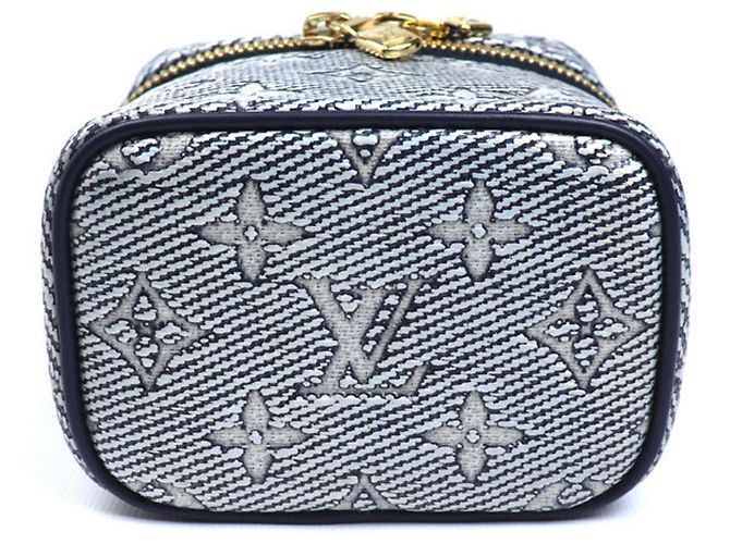 Borsa a spalla micro Vanity in jacquard laminato Monogram Louis Vuitton Blu navy - vista 3