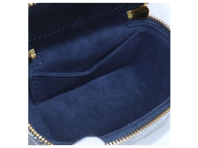 Borsa a spalla micro Vanity in jacquard laminato Monogram Louis Vuitton Blu navy - vista 4