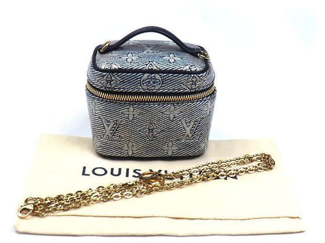 Borsa a spalla micro Vanity in jacquard laminato Monogram Louis Vuitton Blu navy - vista 8