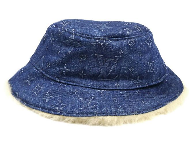 Cappello bucket blu Louis Vuitton - vista 2