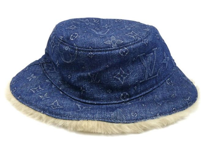 Cappello bucket blu Louis Vuitton - vista 3