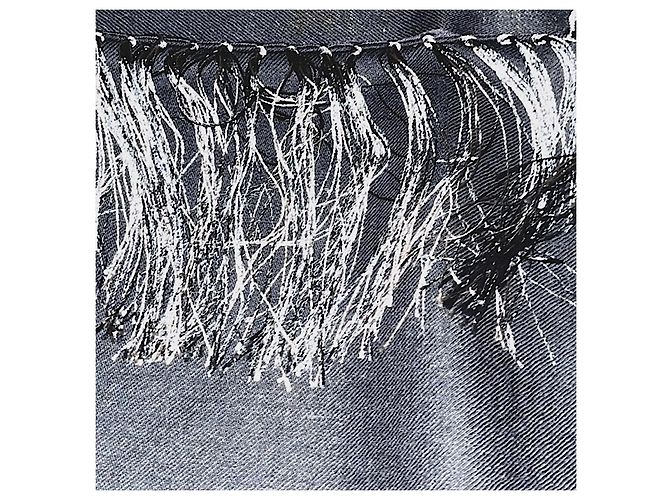 Gianni Versace Sciarpa in seta Medusa Atelier Versace con frange Nero Grigio - vista 10