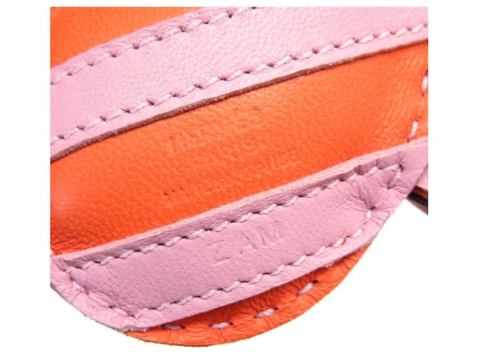 Portachiavi a forma di borsa Hermès GZ Savanna Z Stamp Rosa Blu Arancione - vista 3