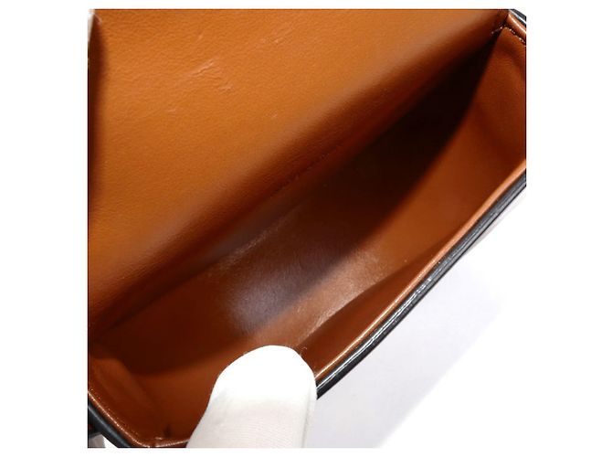 Céline Borsa a spalla CELINE Mini Besas in pelle Triomphe Marrone - vista 4