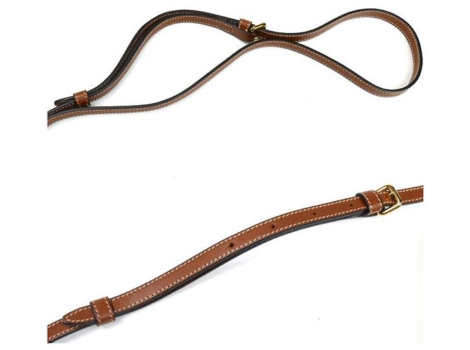 Céline Borsa a spalla CELINE Mini Besas in pelle Triomphe Marrone - vista 8