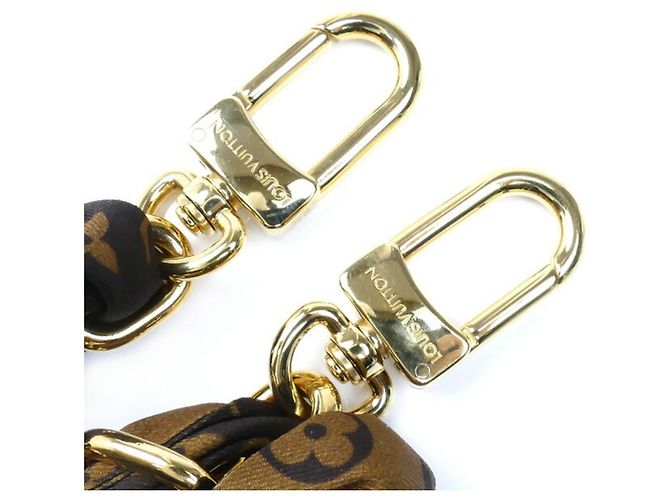 Catena Charm in Seta GP Louis Vuitton Fleur M01354 Marrone D'oro - vista 3