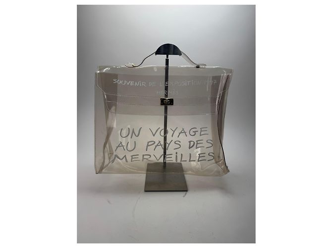 Hermès Vintage Hermes Transparente PVC Kelly Tasche Weiß - Ansicht 12