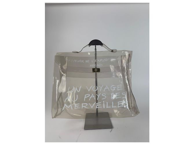 Hermès Vintage Hermes Transparente PVC Kelly Tasche Weiß - Ansicht 5